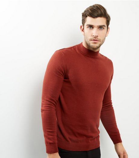 Dark Orange Long Sleeve Turtle Neck Jumper | New Look