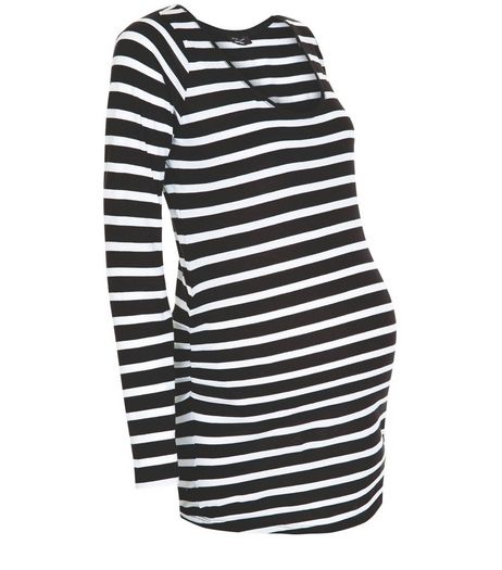 Maternity Black Stripe Long Sleeve Top | New Look