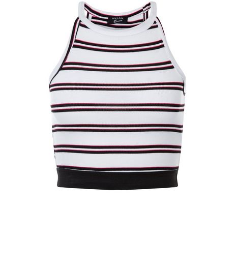 Teens White Stripe Elasticated Hem Top | New Look