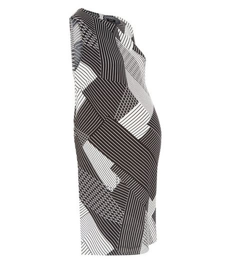 Maternity White Abstract Stripe Tunic Dress | New Look