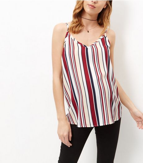 Maternity Red Stirpe V Neck Cami | New Look