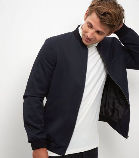 Navy Tailored Bomber Jacket | New Look