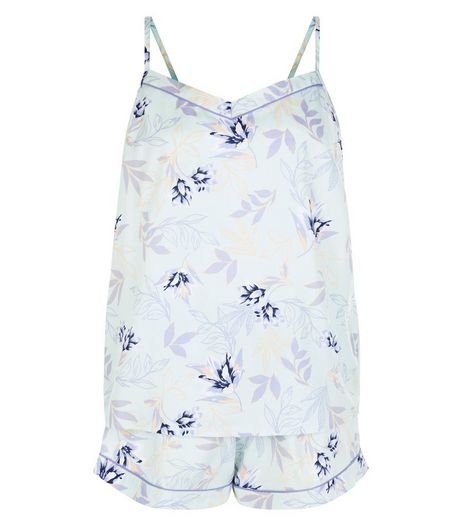 Mint Green Tropical Print Pyjama Set | New Look