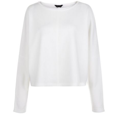Cream Batwing Long Sleeve Crop Sweater | New Look