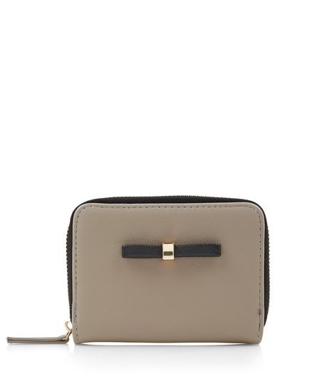 Mink Bow Mini Zip Around Card Holder | New Look