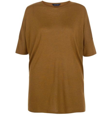 Olive Green Marl Oversized T-Shirt | New Look