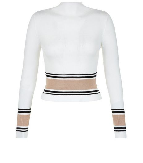 Petite White Contrast Trim Crop Top | New Look