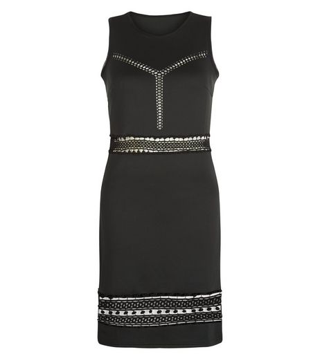 Blue Vanilla Black Crochet Trim Bodycon Dress | New Look