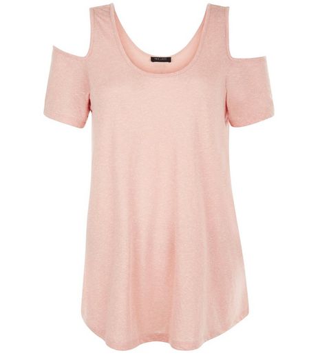 Tall Mid Pink Cold Shoulder Swing Top | New Look