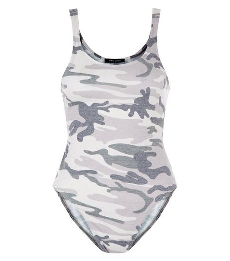 Green Camo Print Bodysuit | New Look