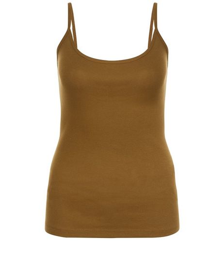 Olive Green Scoop Neck Cami | New Look