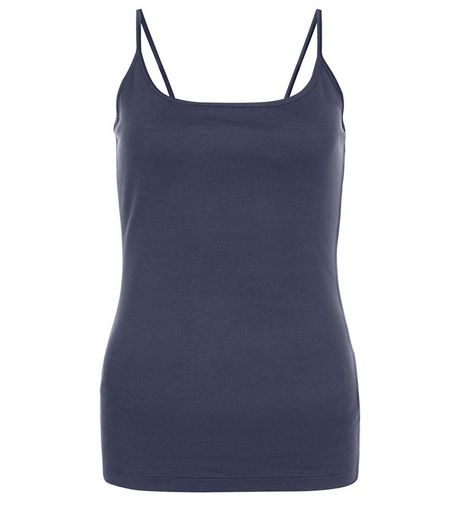 Navy Scoop Neck Cami | New Look