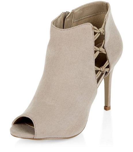 Light Brown Suedette Cut Out Knotted Trim Heeled Boots | New Look