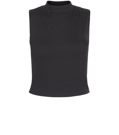 Teens Black Turtle Neck Sleeveless Top | New Look