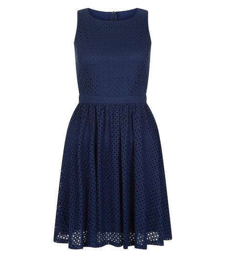 Mela Navy Lace Sleeveless Skater Dress | New Look