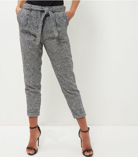 Black Flecked Suit Trousers | New Look