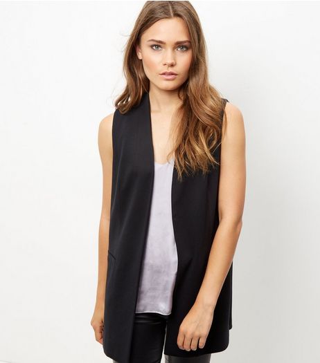 Black Sleeveless Blazer | New Look