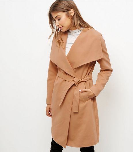 JDY Camel Longline Trench Coat | New Look