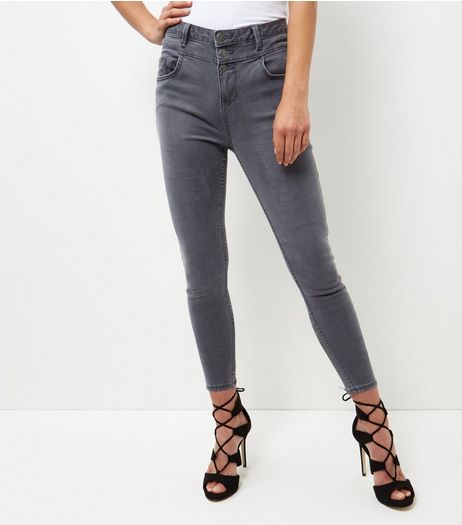 Dark Grey High Waist Skinny Jeans | New Look