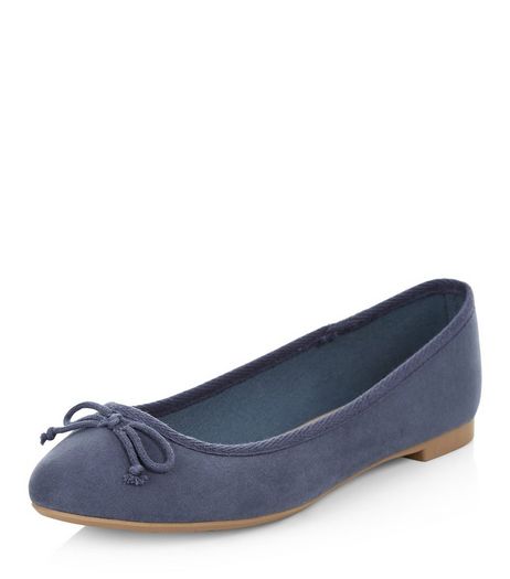 Pale Blue Suedette Ballet Pumps | New Look