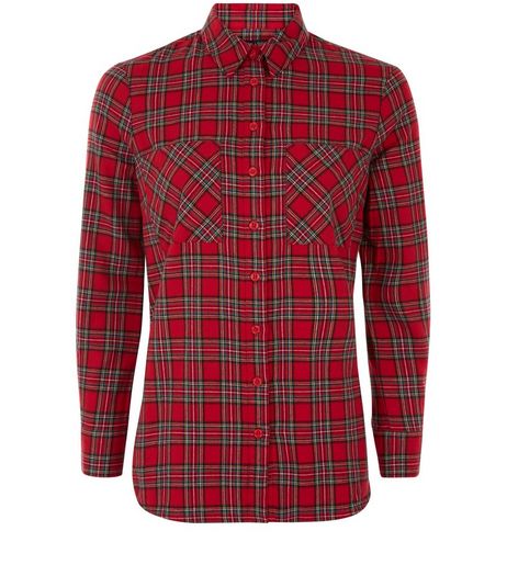 Petite Red Tartan Check Shirt | New Look