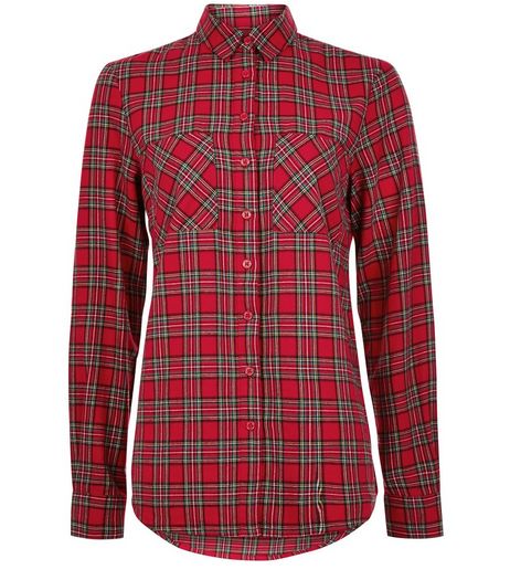 Tall Red Tartan Check Long Sleeve Shirt | New Look