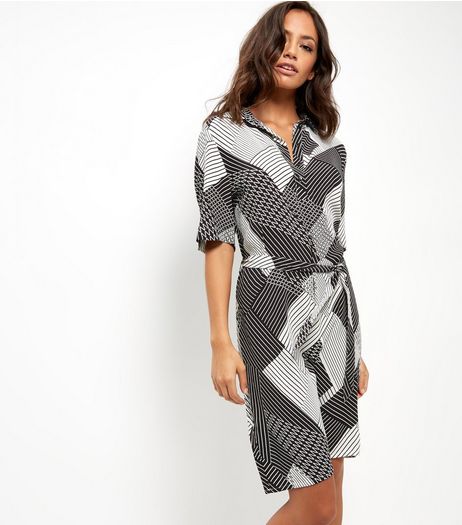 Black Colour Block Slip Dress | New Look