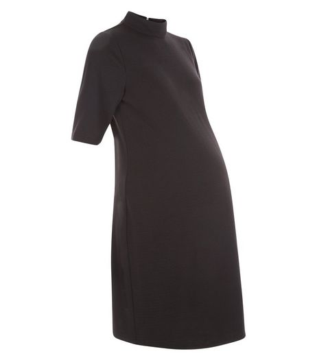 Maternity Black Textured Tunic Dress | New Look