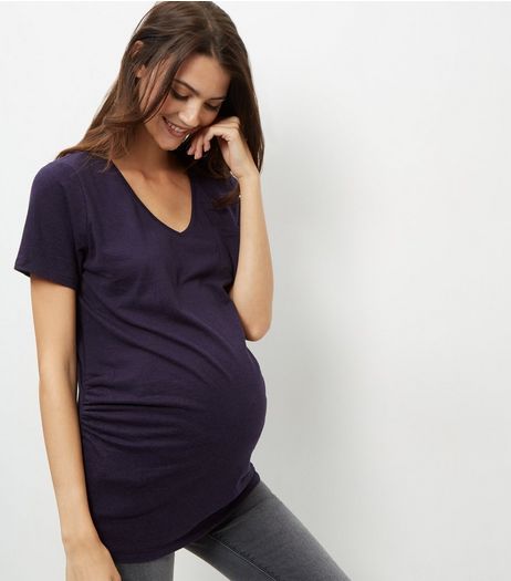 Maternity Navy Longline T-Shirt | New Look