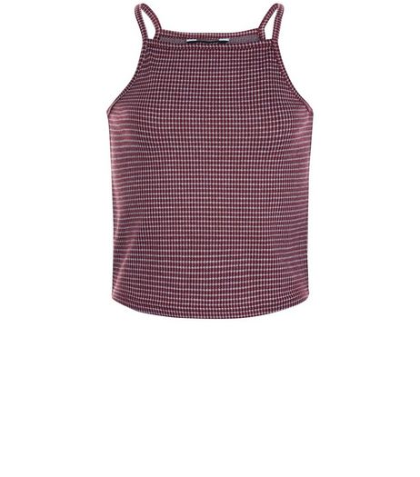 Teens Red Check High Neck Cami | New Look