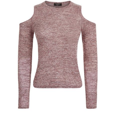 Teens Burgundy Cold Shoulder Long Sleeve Top | New Look