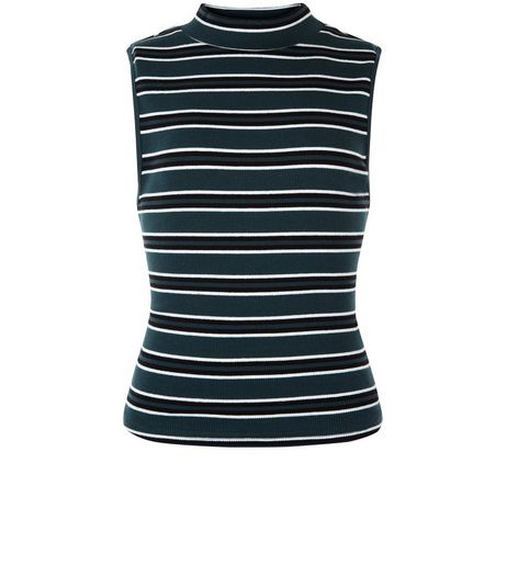 Teens Green Stripe Turtle Neck Top | New Look
