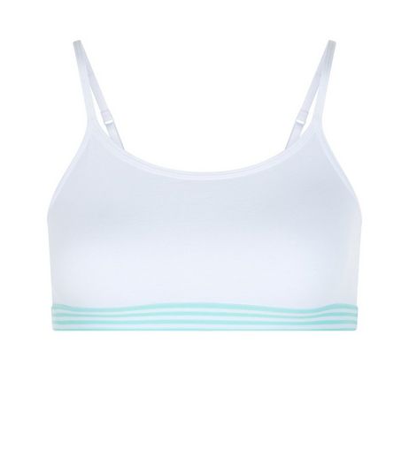 Teens White Stripe Trim Crop Top | New Look
