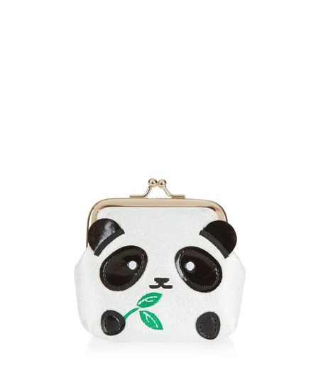 White Panda Clip Top Coin Purse | New Look