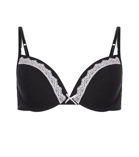 Teens Black Lace Trim Underwired Bra | New Look