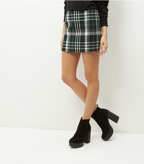 Green Check Print Mini Skirt | New Look