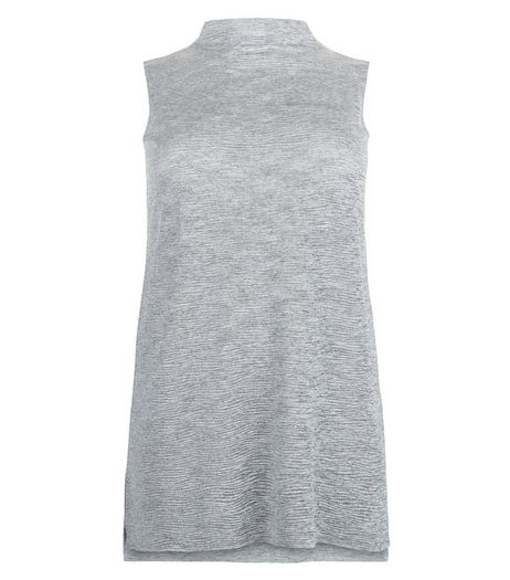 Curves Grey Pleated Sleeveless Top | New Look