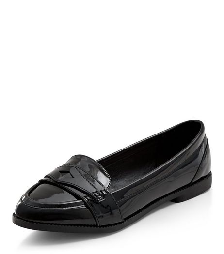 Teens Black Patent Loafers | New Look