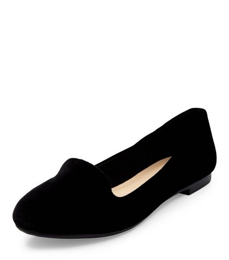 Black Velvet Slipper Shoes | New Look