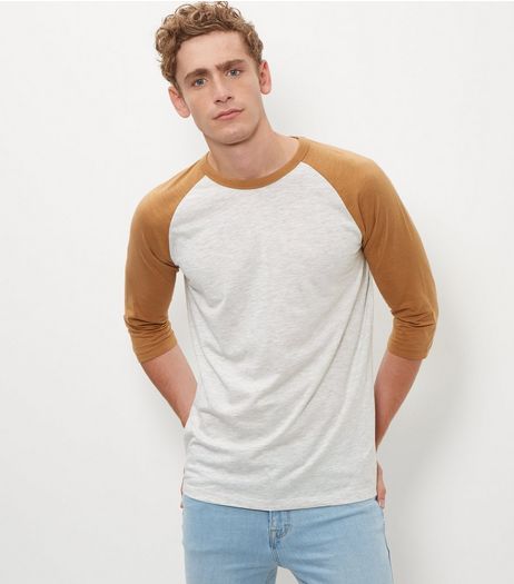 Light Brown Raglan 3/4 Sleeve Top | New Look