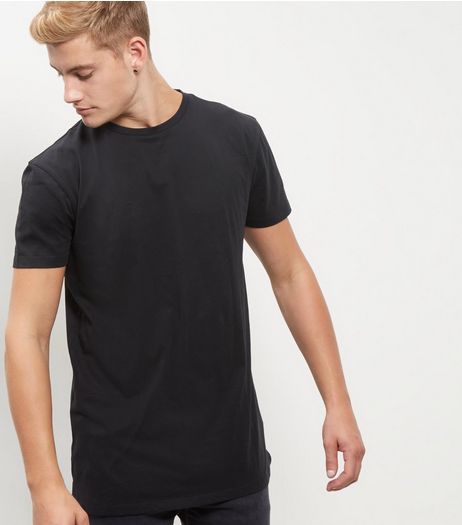 Black Longline T-Shirt | New Look