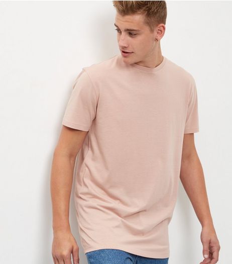 Mid Pink Longline T-Shirt | New Look