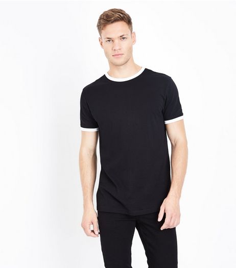 Black Contrast Trim T-Shirt | New Look