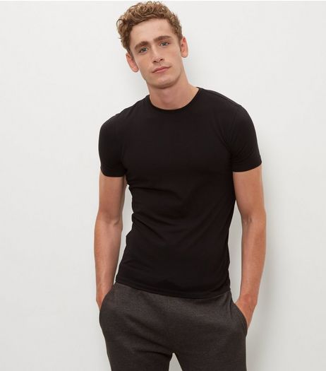 Black Stretch Crew Neck T-Shirt | New Look