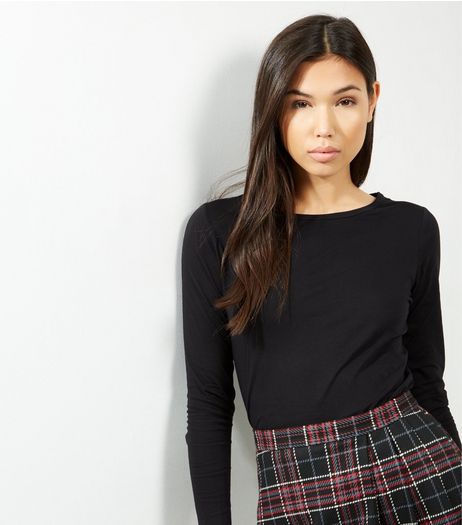 Black Crew Neck Long Sleeve Top | New Look
