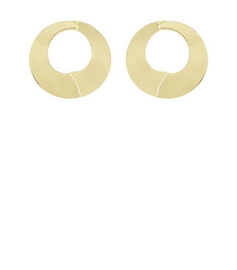 Gold Cut Out Disc Stud Earrings | New Look