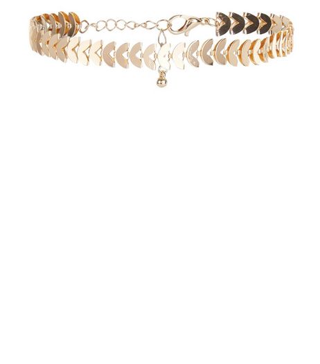 Gold Chevron Chain Anklet | New Look