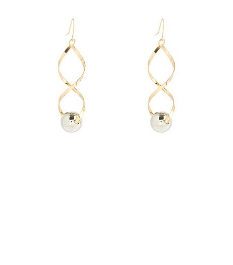 Gold Twist Ball Earrings | New Look