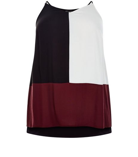 Curves Black Colour Block Cami | New Look