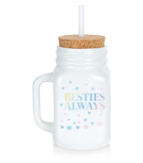 Cream Besties Always Jar and Straw | New Look